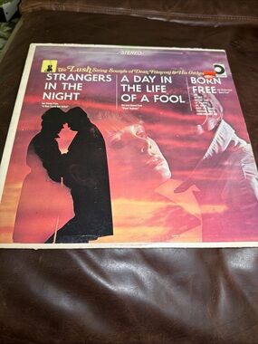Vintage 'Strangers in the Night' Vinyl Album Cover - Sunset Pink & Black